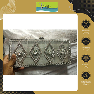 Bolso de Noche Ligero de Lujo con Cuentas Metálicas Vívidas para Mujer, Ideal para Bodas y Fiestas, con Forro de Seda, de Origen Indio, Vendedor de Confianza - Product Image 2