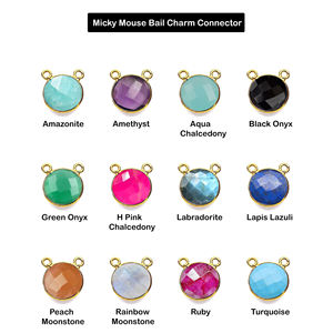 Colgante de Plata de Ley 925 con Gema Redonda de Lapislázuli y Engaste de Mickey Mouse – Joyería Artesanal al por Mayor - Product Image 2