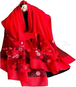 Luxury Women Hijab Shiny <b>Lace</b> <b>Scarf</b> Silk Soft Shawls and Wraps Embroidery Flower Thin <b>Scarves</b> Foulard - Product Image 2