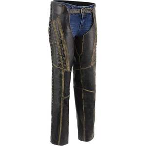 Pantalones de cuero premium 2025 para mujer, negros, con costuras en relieve y detalles de encaje, MLL6527, para motociclismo y carreras, Shaf International - Product Image 3