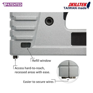 6-in-1 Effort-Saving Aluminum <b>Staple</b> Gun for Fine/Flat Wire, U-Shape <b>Staples</b>, and 15mm Brad Nails - Professional Manual Tacker - Product Image 4