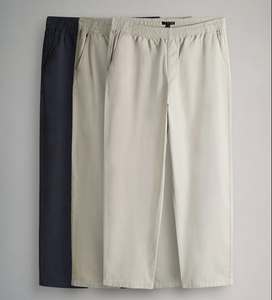 กางเกงขายาวผู้ชายผ้าฝ้ายออร์แกนิคแบบยั่งยืน น้ำหนักเบา เอวกลาง ทรงตรง เหมาะสำหรับฤดูร้อน มีเชือกผูก ขายส่ง เนื้อผ้านุ่มสบายผิว - Product Image 1