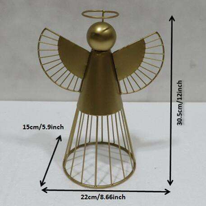 เครื่องประดับรูปนางฟ้าสีทองโลหะ ของตกแต่งบ้านคริสต์มาส งานศิลปะคลาสสิก ดีไซน์ตกแต่งตามฤดูกาล ของตกแต่งดิจิทัล ลดราคา - Product Image 6