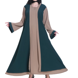 Abayas de Manga Larga, Sencillas y Modestas, de Doble Capa y Transpirables, para Mujeres Musulmanas, Estilo Kaftan, con Logotipo Personalizado - Product Image 4