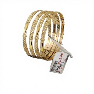 22K Solid <b>Gold</b> <b>Bangles</b> <b>Set</b> for Women 4 Pcs Handcrafted Traditional Indian Wedding Jewelry Real Yellow <b>Gold</b> Bracelet Gift - Product Image 1