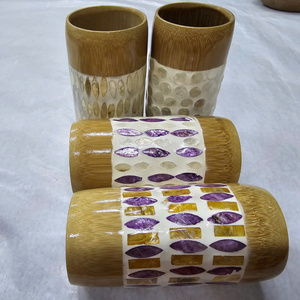 Vaso de bambú natural con incrustaciones de perlas Vasos de fibra de bambú Opciones al por mayor personalizables disponibles para marca única - Product Image 6