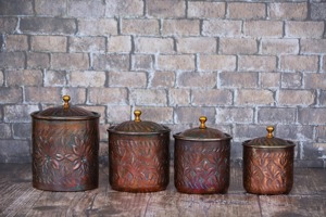 Vintage Dark Designer Canisters For <b>Kitchen</b> <b>Storage</b> Sugar Tea Coffee Dry Food Elegant Antique Style Pantry Organizer Set - Product Image 2
