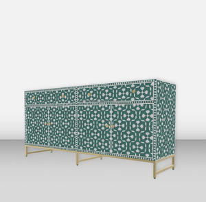 Tabouret convertible de table de console en incrustation d'os opulent décor à la maison de luxe pour le salon hôtel inde buffet en incrustation d'os en gros - Product Image 4