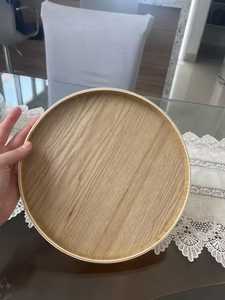 Bandeja Redonda de Madera para Servir, Bandeja Minimalista de Madera para Café y Té, Decoración para el Hogar, Bandeja Decorativa Multiusos, Regalo de Inauguración de Casa - Product Image 3