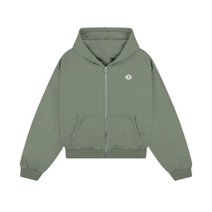 Sudaderas con Capucha Extra Grandes Personalizadas con Cierre, Logotipo Frontal Bordado Personalizado, Proveedor de Etiqueta Privada OEM ODM al por Mayor, Sudaderas de Moda Urbana - Product Image 5