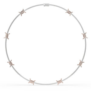 Collar de Diamantes de Laboratorio de 7.10 Quilates, Oro Blanco, Amarillo y Rosa de 14 Quilates, Corte Redondo, Claridad VS1, Certificado IGI, Joyería Fina - Product Image 3