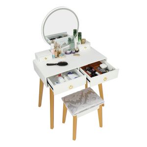 Lampada da camera da letto di lusso con lampada XH regolabile, tavolo da trucco semplice in vero legno in tre colori, toeletta - Product Image 2