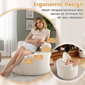 Sillón Individual en Forma de Luna con Felpa Suave Tipo Teddy, Plegable, Estilo Japonés, para Dormitorio y Escuela - Product Image 6