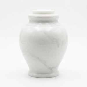Urne funéraire en marbre blanc de style américain Ziarat, élégante urne funéraire en marbre blanc, fournitures funéraires OEM ODM - Product Image 1