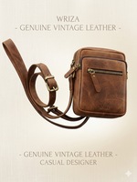 Sac bandoulière mini en cuir véritable Wriza Vintage pour homme – Sac à bandoulière décontracté de qualité supérieure, petit sac de voyage de créateur