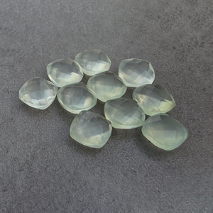Natural Prehnite Checker Cut Calibrated Briolette <b>Cushion</b> AAA+ Gemstone, Loose Stone for Jewelry Making Custom Sizes Available - Product Image 3