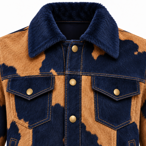 Veste Western en Cuir de Vachette Caramel pour Homme, Col Pointu, Style Cowboy Ranch, Couleurs Personnalisées, Vente en Gros OEM, Hiver Premium - Product Image 4