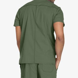 Haut de gamme : Ensemble de blouses et pantalons médicaux en coton tricoté pour hommes, personnalisables avec logo, uniformes confortables pour infirmiers et personnel hospitalier - Product Image 5