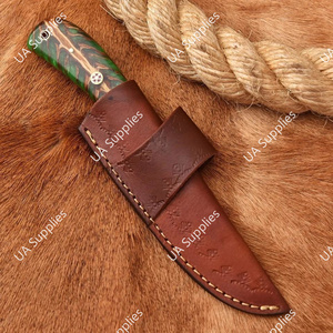 Couteau de chasse et de camping à lame fixe en acier à haute teneur en carbone 1095, forgé à la main, 55 HRC, ultra-affûté, pointe tombante, pleine tige, OEM - Product Image 6