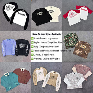 เสื้อยืดแขนยาวทรงโอเวอร์ไซส์ผ้าวาฟเฟิลเนื้อนุ่ม 300 GSM สไตล์สตรีทแวร์สีขาว 100% ผ้าฝ้ายวินเทจ สำหรับผู้ชาย  พร้อมโลโก้ด้านหน้า - Product Image 4