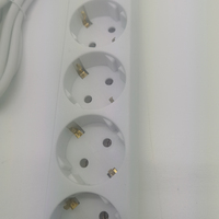 Enchufe de extensión con interruptor Regleta de alimentación Certificado CE 5 vías Europeo 16A 250V Blanco