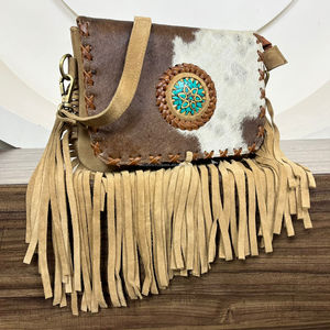 กระเป๋าสะพายข้างหนังวัวนิ่มสำหรับผู้หญิง, กระเป๋าหนังแท้โบฮีเมียนประดับพู่ใหม่2025ออกแบบได้ตามต้องการ - Product Image 4