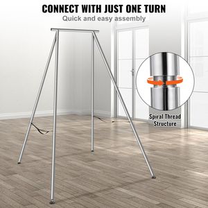 9.67 ft Height Aerial Yoga Frame with Chrome-Plated Steel Pipe Inversion Yoga Swing Stand Load Max 551.15 Lbs Yog <b>Hammock</b> - Product Image 6