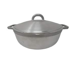 Casserole classique écologique en aluminium épais avec couvercle et poignées latérales, compatible lave-vaisselle - Product Image 2