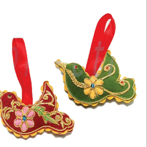 Adornos Navideños Colgantes de Alta Calidad, Pájaros de Plumas Cuadrados Hechos a Mano, Encantadores Adornos Colgantes para Árboles de Navidad - Product Image 1