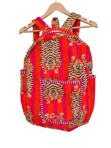 Mochila Acolchada a Rayas para Niñas, Hecha a Mano, de Algodón, para la Escuela, Ligera, para Viajes, con Múltiples Bolsillos, Estilo Boho, 20 Pulgadas - Product Image 6