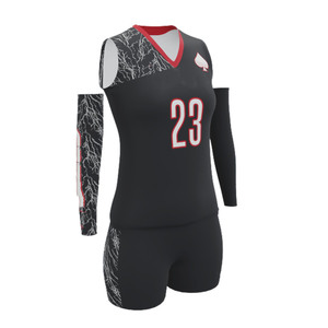 Custom Women <b>Volleyball</b> Jersey <b>Set</b> Sleeveless Quick Dry Compression Arm Sleeves OEM ODM Wholesale Manufacturer Team - Product Image 2