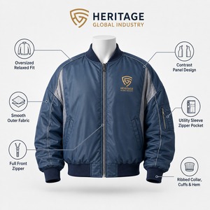 Mens Satin Oversized Bomber Jacket Smooth <b>Fabric</b> Relaxed Fit Modern Style Lightweight Construction Ideal for Fashion Collections - Product Image 5