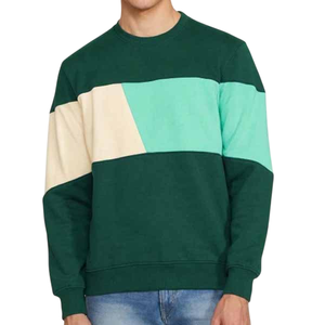 Sweat-shirt à col rond pour homme, design personnalisé, color-block, coupe classique, en coton tricoté, teinture unie, écologique, automne - Product Image 5