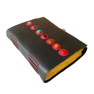 Cuaderno de hechizos y bocetos hecho a mano, de tapa blanda negra, con borde deshilachado, con diseño de Siete Piedras, Vintage, Religioso, Libro de Amor y Sombras, en blanco - Product Image 5