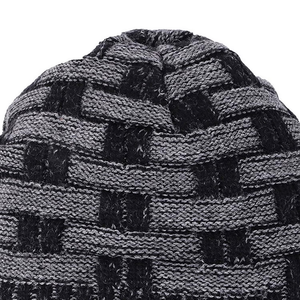 Unisex striped beanie <b>hat</b> Winter warm cap Color blocking casual style Acrylic knit beanie Unisex warm winter <b>hat</b> - Product Image 5
