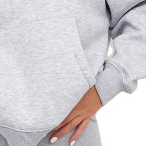 Sweat à capuche en coton lourd pour femmes |   Pulls personnalisés en coton blanc brodé, sans doublure, à manches longues, écologiques, grandes tailles - Product Image 5