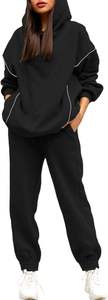 Women's Two-Piece Reversible Athletic Tracksuit Set High-Stretch 100% Cotton <b>Hip</b>-Hop Activewear Eco-Friendly Fleece Lining <b>for</b> - Product Image 3