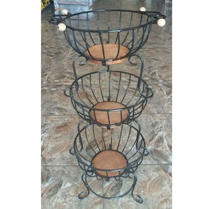 Panier de rangement personnalisable en fil métallique à 2 niveaux pour légumes et fruits, support suspendu pour collations de cuisine - Product Image 5
