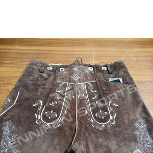 Lederhosen allemands et autrichiens respirants en daim de vachette bavarois avec broderie personnalisée pour hommes - Product Image 2