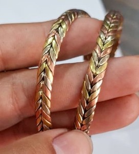 3 Brass Twisted Heart Romantic & <b>Healing</b> Cuff <b>Bracelets</b> Unisex - Product Image 5