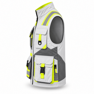 Chaleco de Seguridad Reflectante para Hombre y Mujer con Tela Fluorescente Brillante, Cierre Frontal con Cremallera y Prácticos Bolsillos Laterales para el Trabajo Diario - Product Image 4