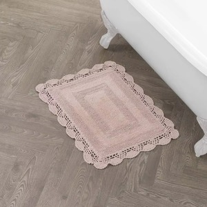 Elegant Durable Washable Tufted Cotton Bath <b>Mat</b> in Multiple Colors Medium Thickness Oval for Home or Hotel Use - Product Image 4