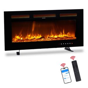 Cheminée électrique intelligente WiFi 1500W, insert mural encastré/monté ou autoportant de 36 pouces, avec télécommande, 12 modes, style moderne - Product Image 5