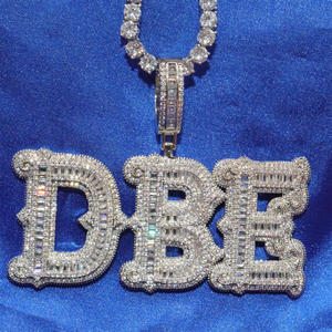 Collier pendentif de luxe DBE avec diamant de laboratoire, plaqué or 18 carats, chaîne hip-hop, bijou statement, cadeau pour femme - Product Image 6