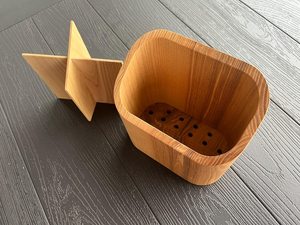 Ash Wood Kitchen Utensil Organizer: Cutlery Holder for Dining <b>Table</b> - Product Image 6