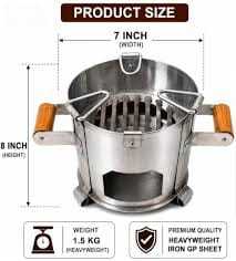 Barbecue au charbon de bois en acier inoxydable avec grille amovible - Product Image 1