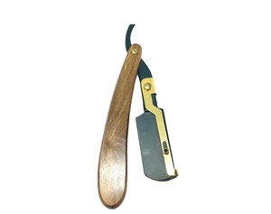 Maquinilla de afeitar de garganta de corte de un solo filo para salón profesional para hombres Maquinilla de afeitar de madera de acero inoxidable de la mejor calidad Afeitado de corte recto - Product Image 1