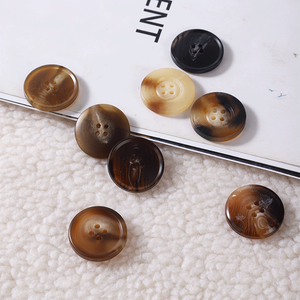 Premium Horn Buttons with <b>Sequins</b> Decoration 4-Holes Design for High-End Men Women's Outerwear-Windbreaker natural craft - Product Image 3