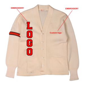 Make Your Custom Good Quality V-Neck for Sorority/Fraternity/Schools/Colleges/Universities Logo Knitted <b>Cardigans</b> <b>Sweaters</b> - Product Image 1