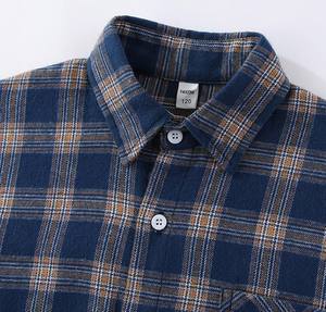 Camisa Casual de Primavera para Niños Adolescentes, a Cuadros, de Manga Larga, 100% Algodón, Transpirable y de Secado Rápido - Product Image 2
